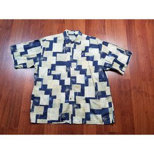 Hibiscus Collection Hawaiian 60 single cotton sateen XL button down